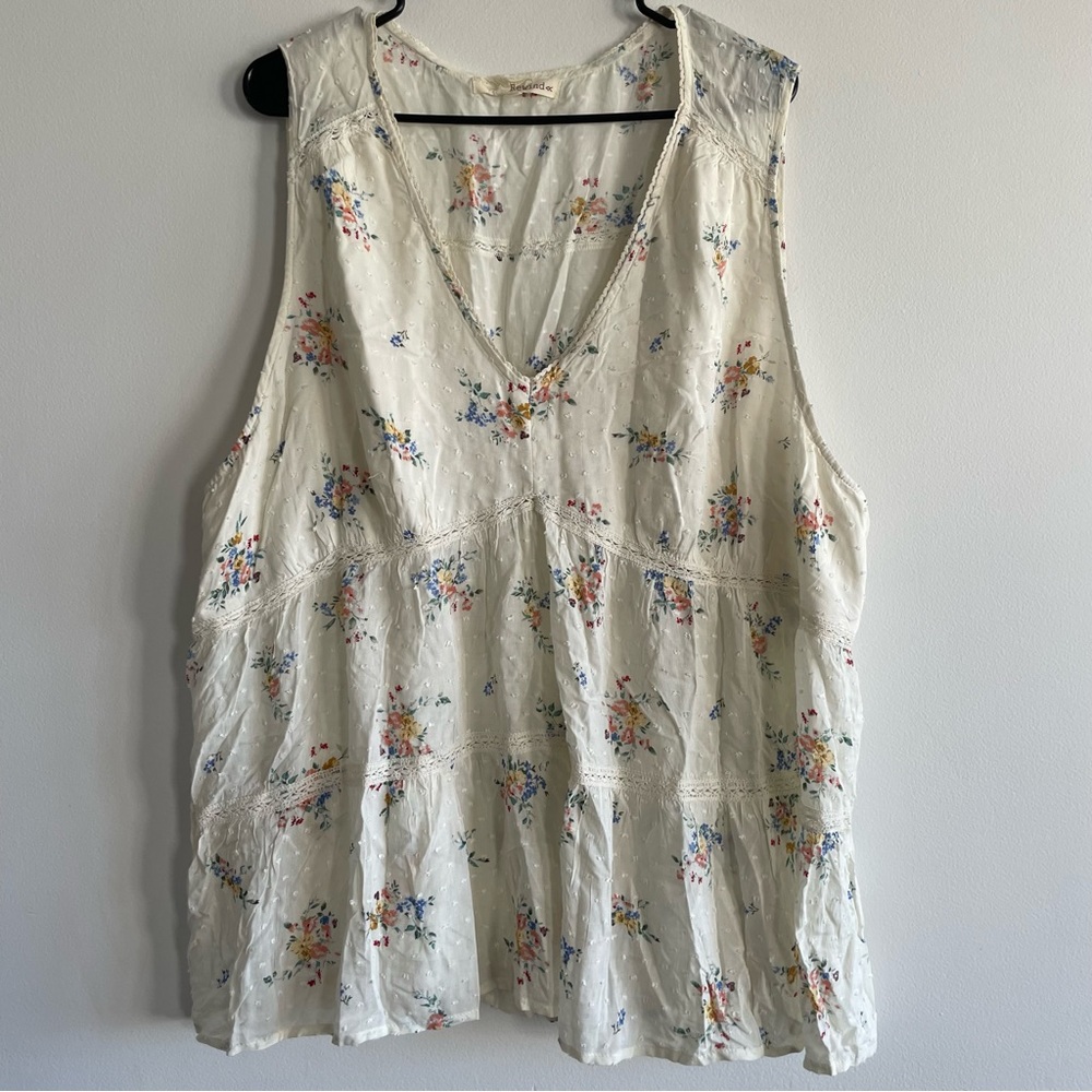 Rewind Sleeveless Lightweight Floral Lace Flowy Blouse Women’s size 3X